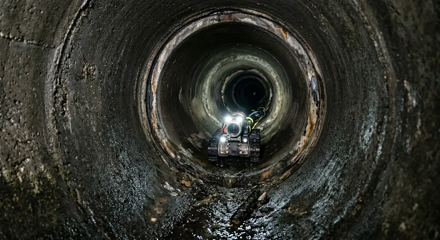 Robotic sewer camera inspecting pipe interior for Sewer Line Repair in Greensburg